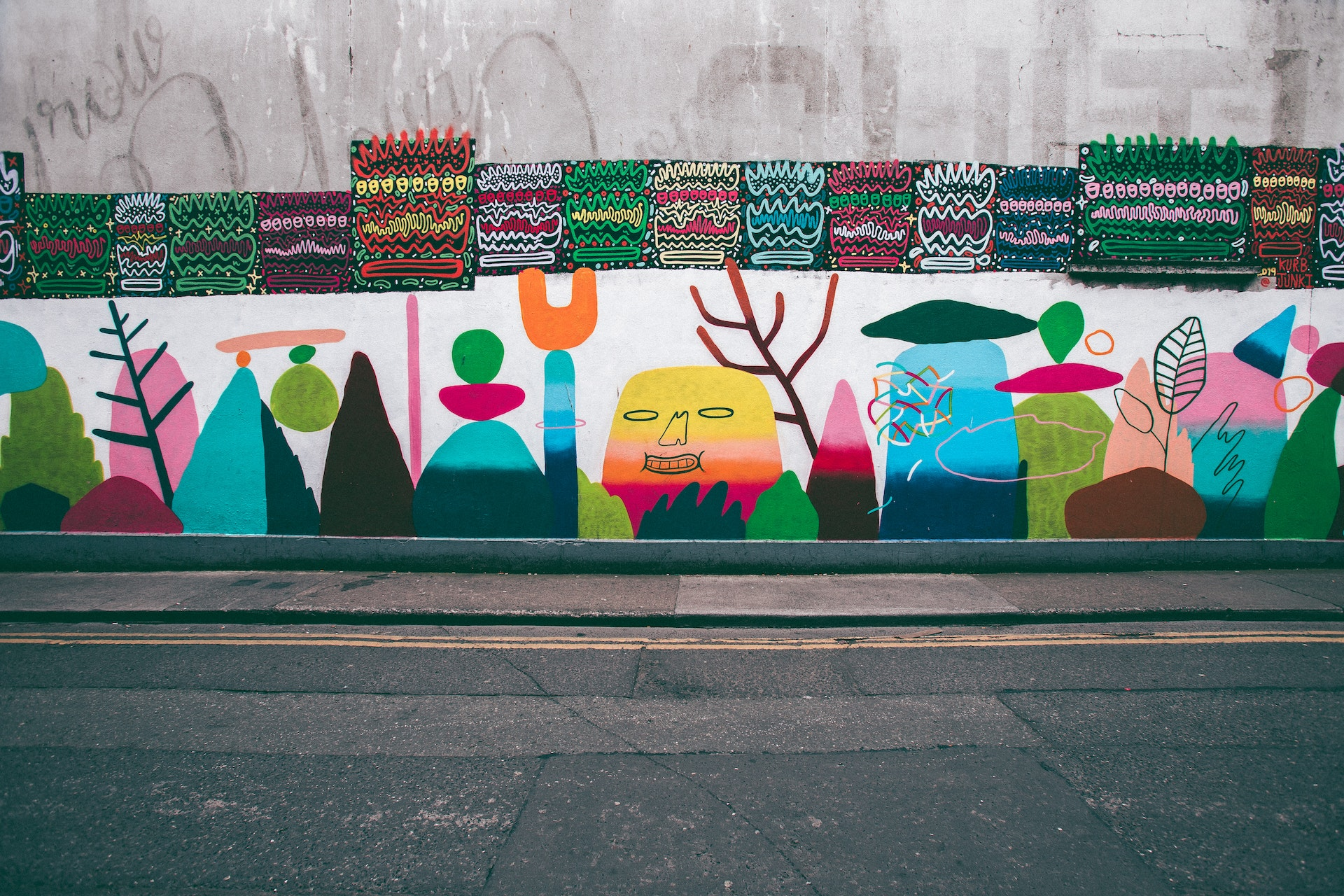 A painted mural for artistic expression