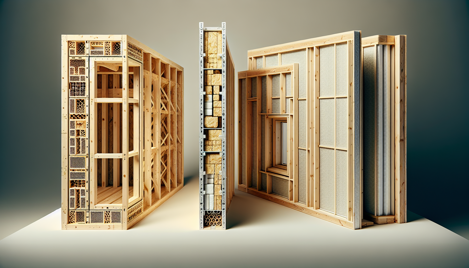 Comparison of different timber frame systems - open panel, closed panel, and SIPs