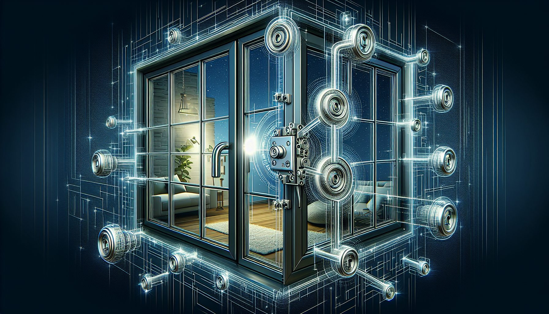 Illustration of security features in aluminium windows