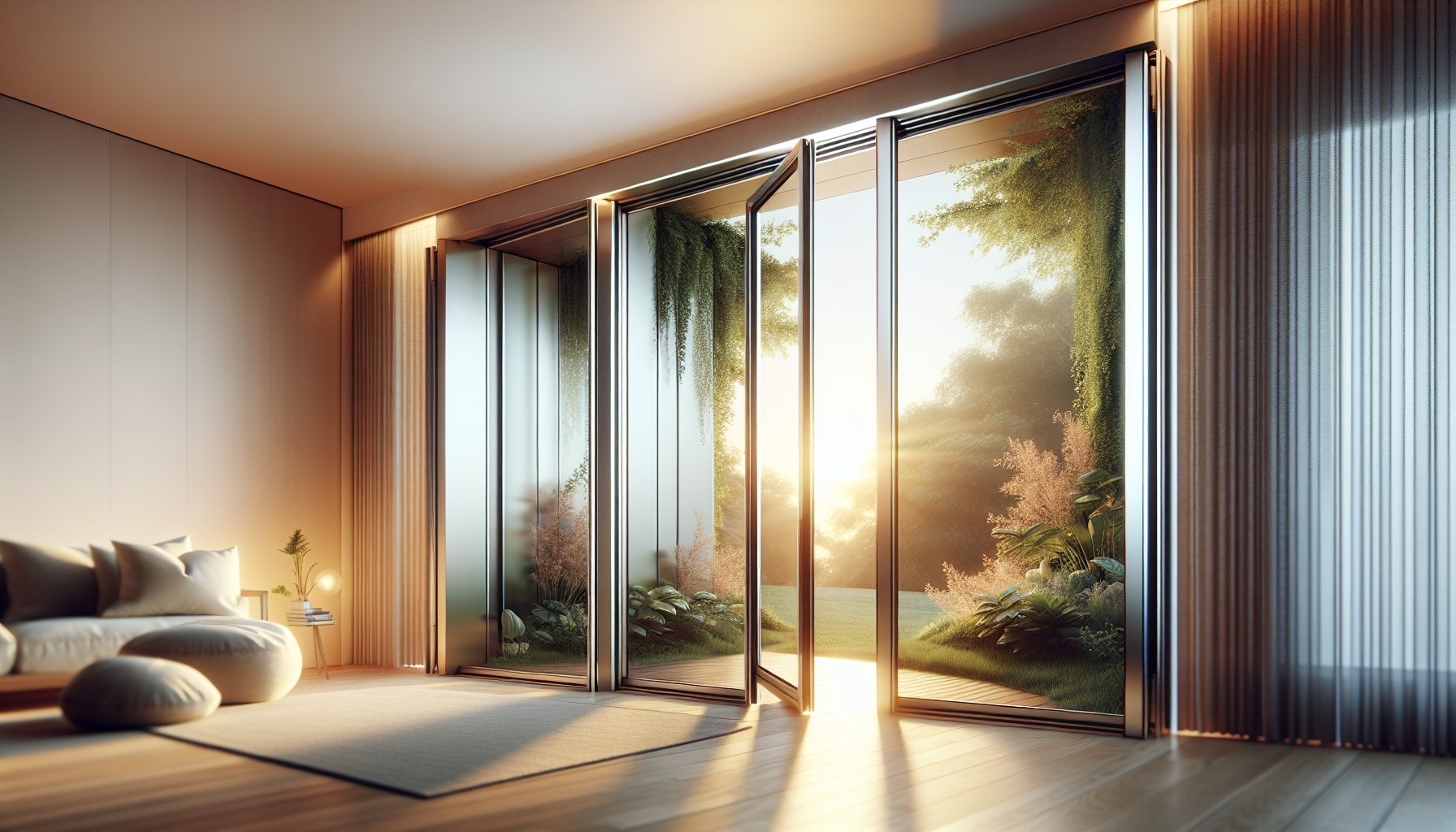 Illustration of bi-fold aluminium doors