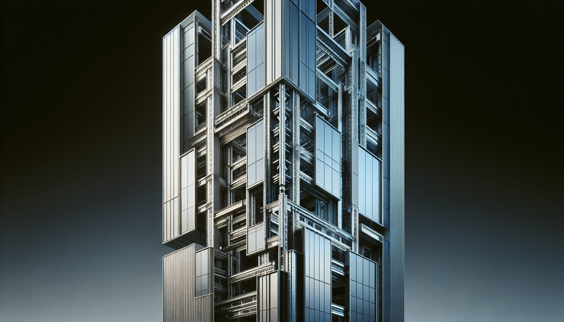 Artistic depiction of key components of curtain walls