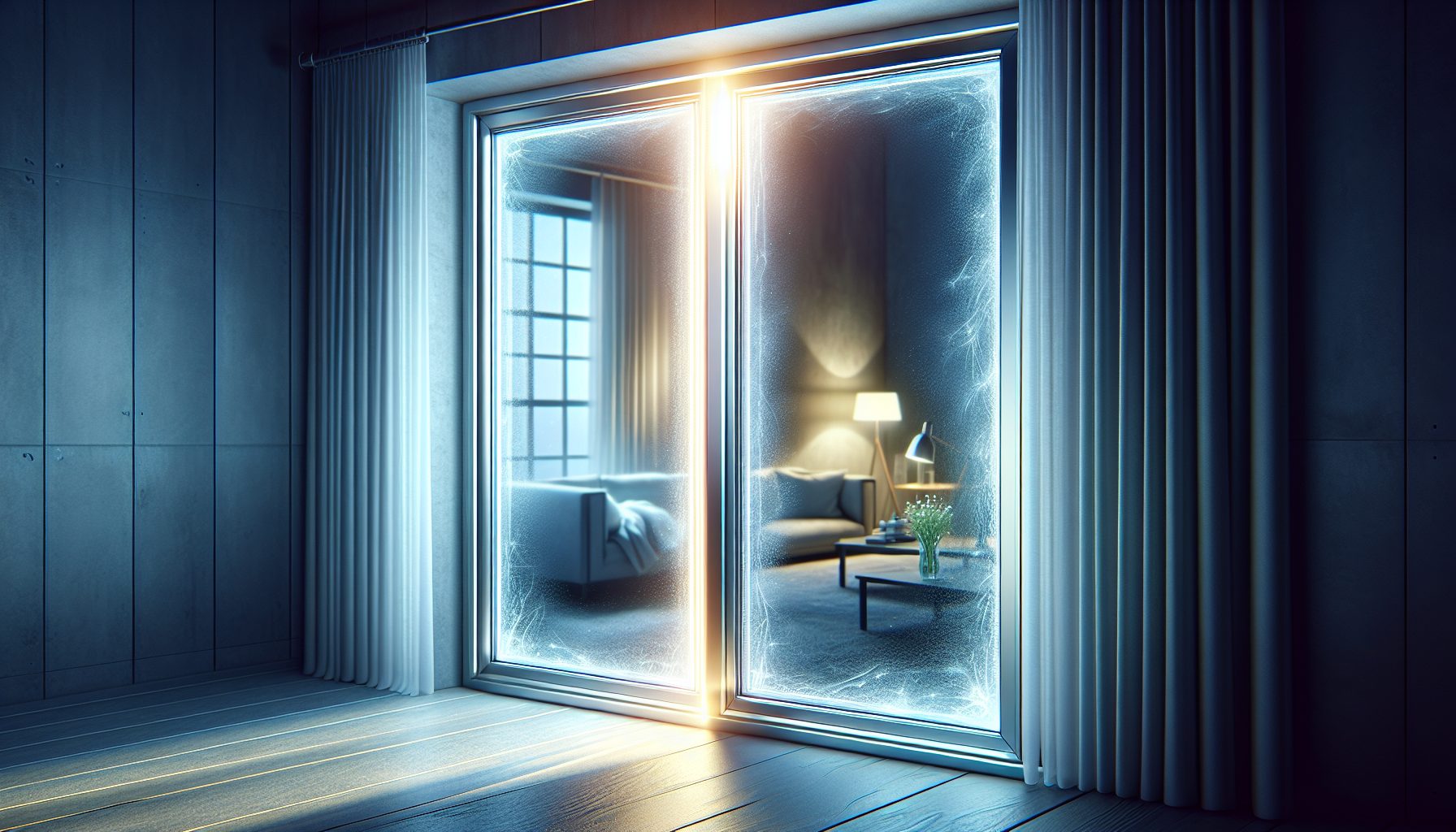 Illustration of energy-efficient aluminium windows with thermal break technology