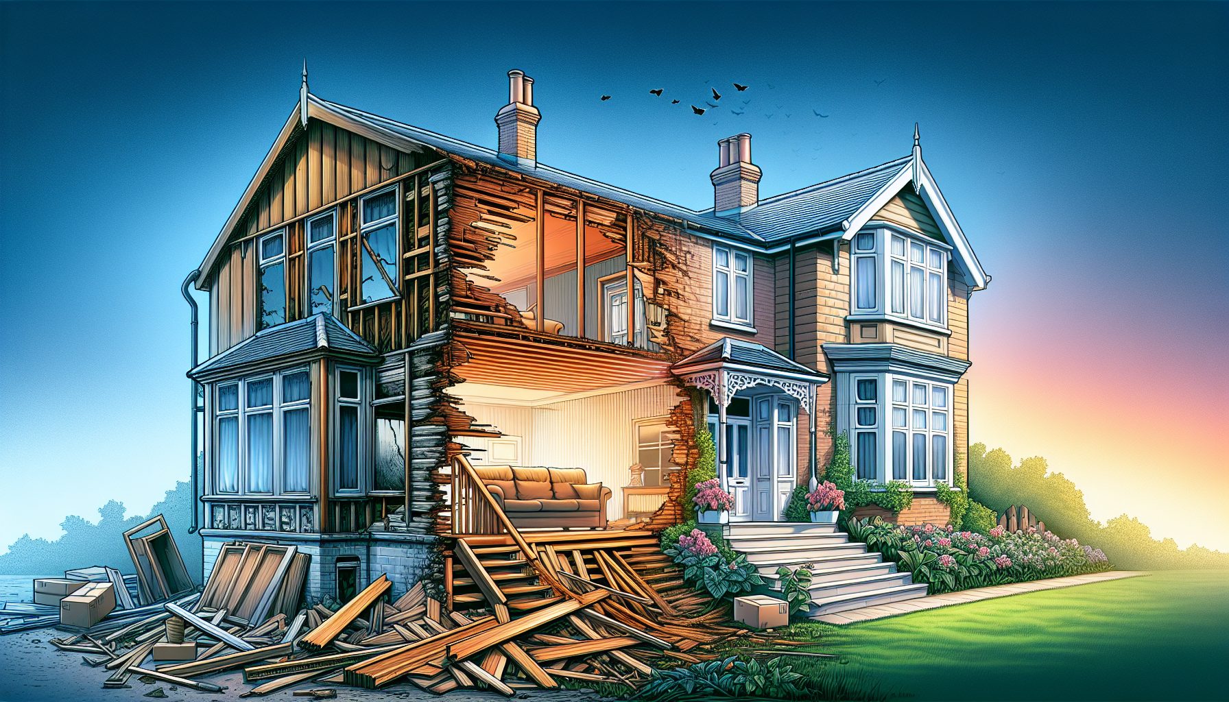 Illustration of uPVC cladding used to replace rotting timbers and enhance home aesthetics