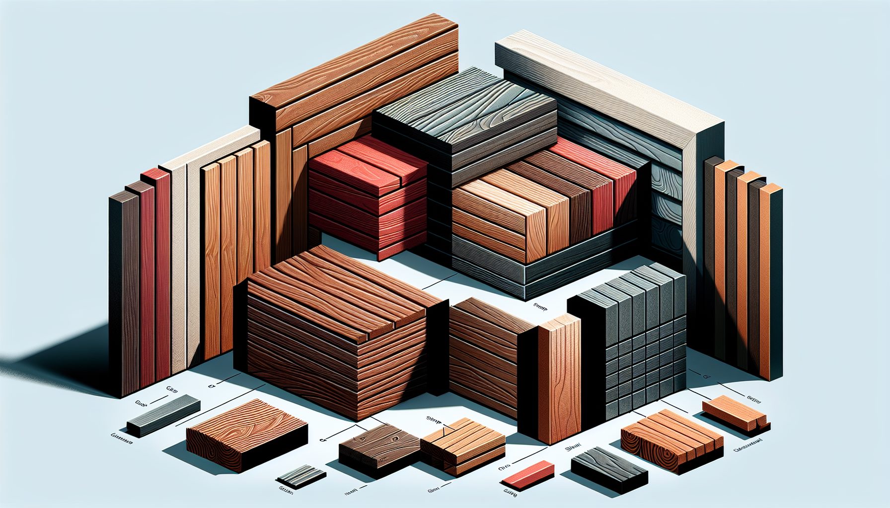 Illustration of different timber cladding board profiles